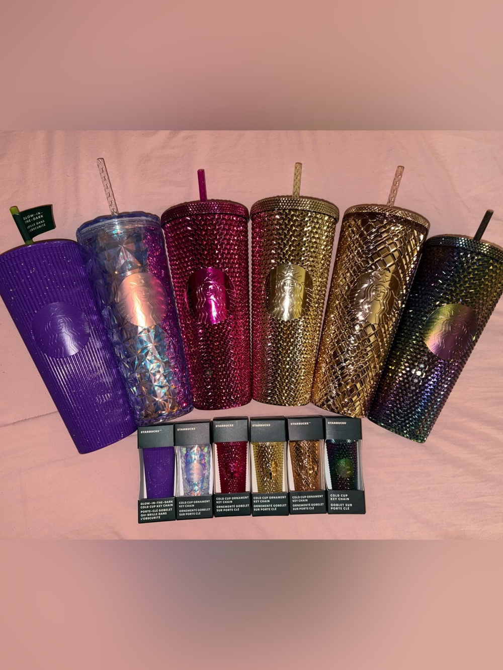 Starbucks Studded Tumbler Bundle + Matching Keychains ✨